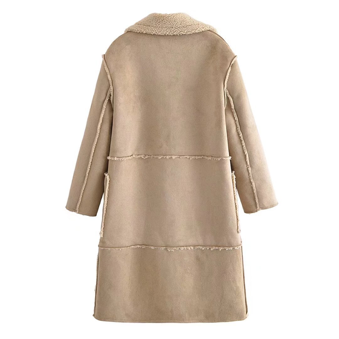 Women Cotton Coat Winter Casual Fleece Leather Coat