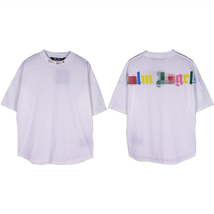 Palm Angle T Shirts Colorful Foam Logo Printing