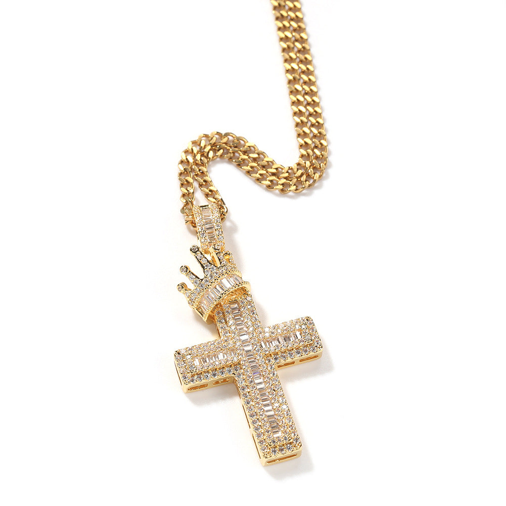 Jewelry Pendant Necklace Men's ZirconNecklaces Crosses Spectrum Necklaces Crosses