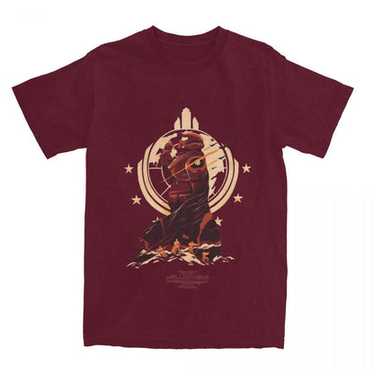 Helldivers 2 Game Malevelon Creek T Shirts Men's Cotton Vint
