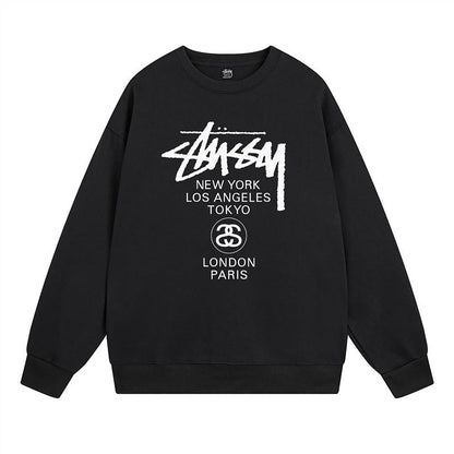 Stussy Sweatshirts Autumn/Winter Fleece Couple Sweatshirts