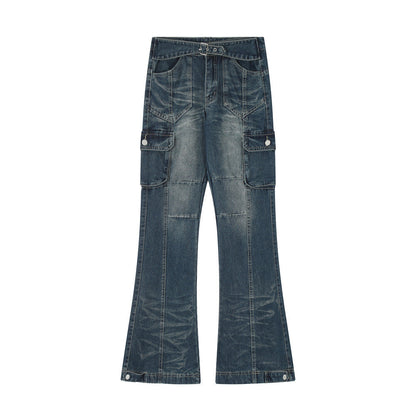 Women Pants Multi-Pocket Skinny Jeans