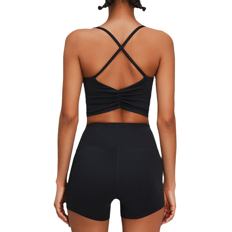 Women Yoga Set Sports Suit Yoga Shorts Two-Piece Set