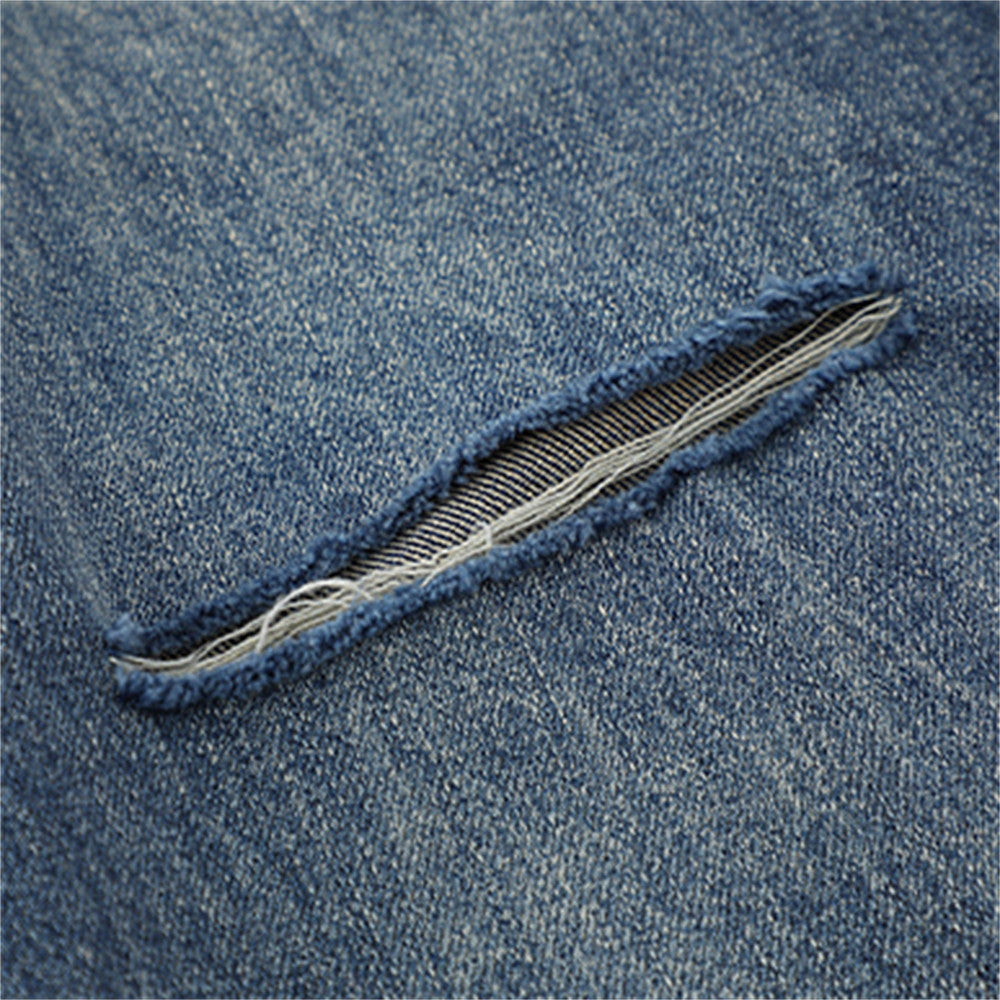 Women Pants Ripped Jeans Loose Straight Wide Leg Pants Trousers
