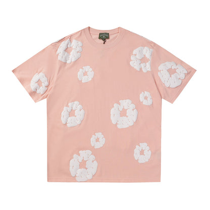 Denim Tears Outfit:T Shirt/Shorts (Separate Purchase Options) Puff Print Short Sleeve T-shirt Loose Couple Shorts Suit