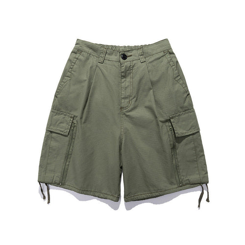 Men Shorts Summer Casual Straight-Leg Five-Point Pants Wide-Leg Pants