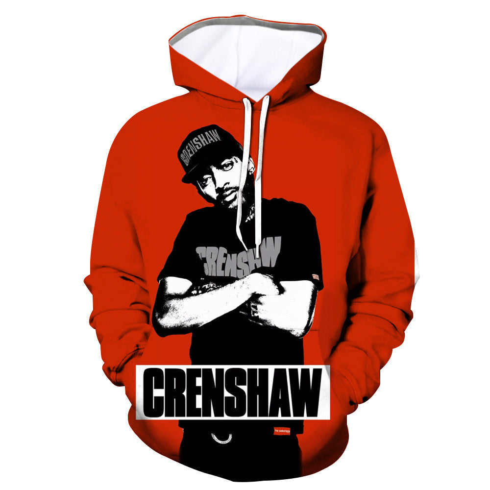 Nipsey Hussle Hoodie 3D Digital Thin without Velvet