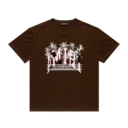 Amiri T Shirt Printed Casual Hip Hop round Neck Short Sleeve T-shirt
