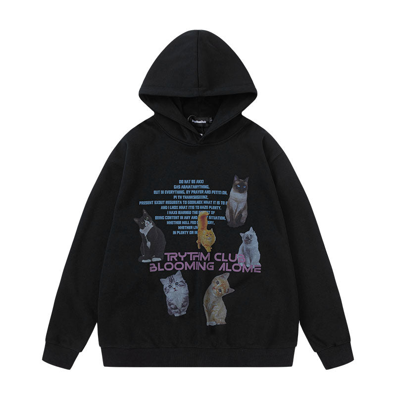 Men Hoodie Spider Web Graffiti Couple Hooded Sweater