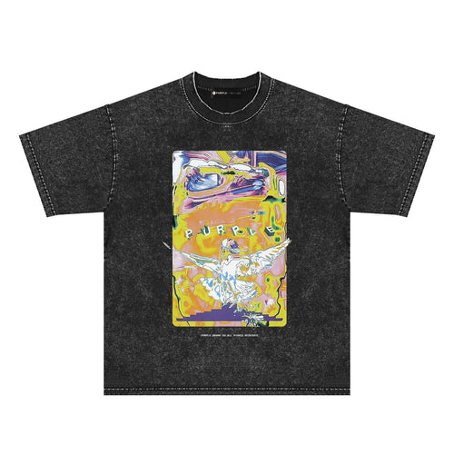 Purple Brand Distressed T Shirts Short Sleeve