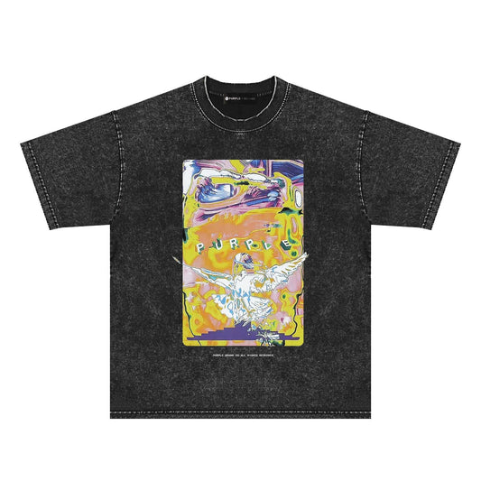 Purple Brand Distressed T Shirts Short Sleeve