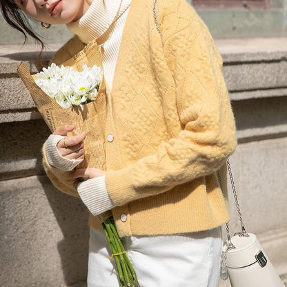 Women Knitted Cardigan Autumn Vintage Knitted Jacket