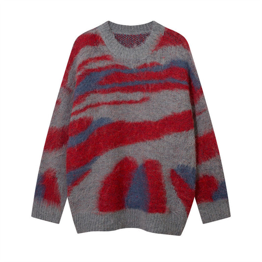Men Sweater Velvet Thickening Sweater round Neck Loose