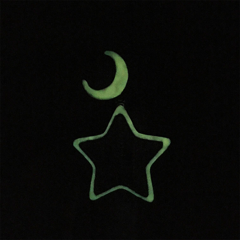 Jewelry Cartoon Luminous Star Hip Hop Necklace Men's Diamond Copper Pendant St. Valentine's Spectrum Night light Necklaces