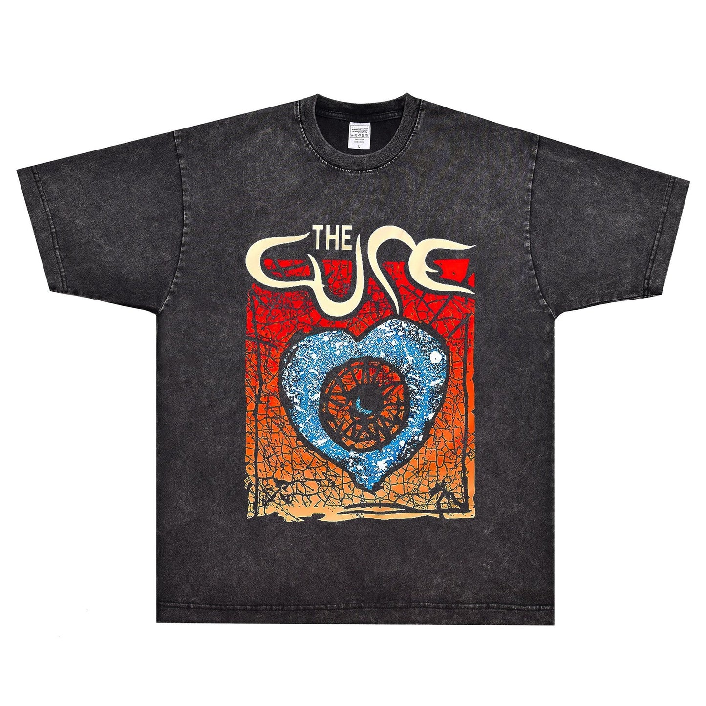 Rock Star T Shirt the Cure Wish T-shirt Rock Band American Loose Vintage Short Sleeve