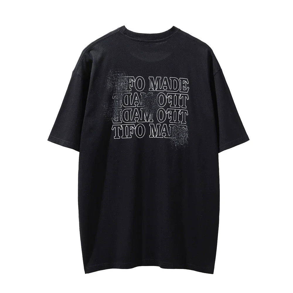 Men Vintage T-Shirt Printed Short-Sleeved T-shirt Men's Summer Loose