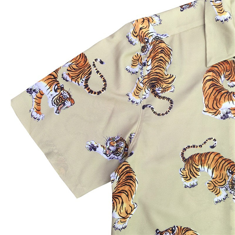 GUILTYPARTIES TIGER Shirts Hawaiian short-sleeved shirts