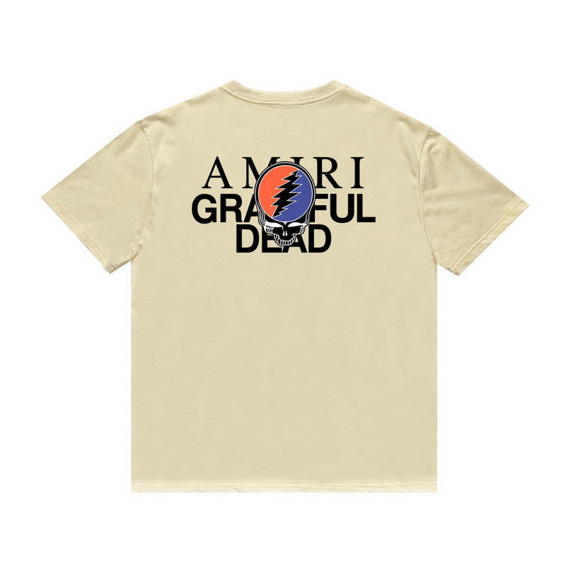 Amiri T Shirt Printed Casual Hip Hop High Street round Neck Short Sleeve T-shirt