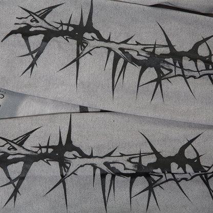 Men Long Sleeve T-Shirt Dark Graffiti Washed and Worn