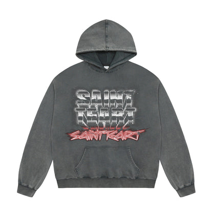 Unisex Hoodies Saint Michael Old Loose Sweater Hoodie