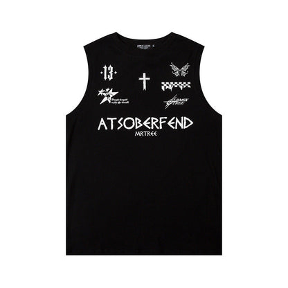 Men Vest Sleeveless T-shirt Men's and Women's Oversize Hip Hop Sports Vest