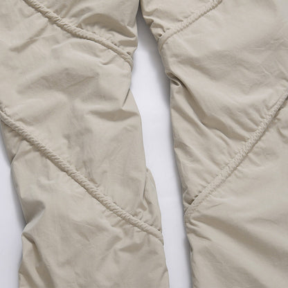 Men Sweatpants Pleated Slightly Flared Casual Pants Loose-Fitting Wide-Leg Trousers