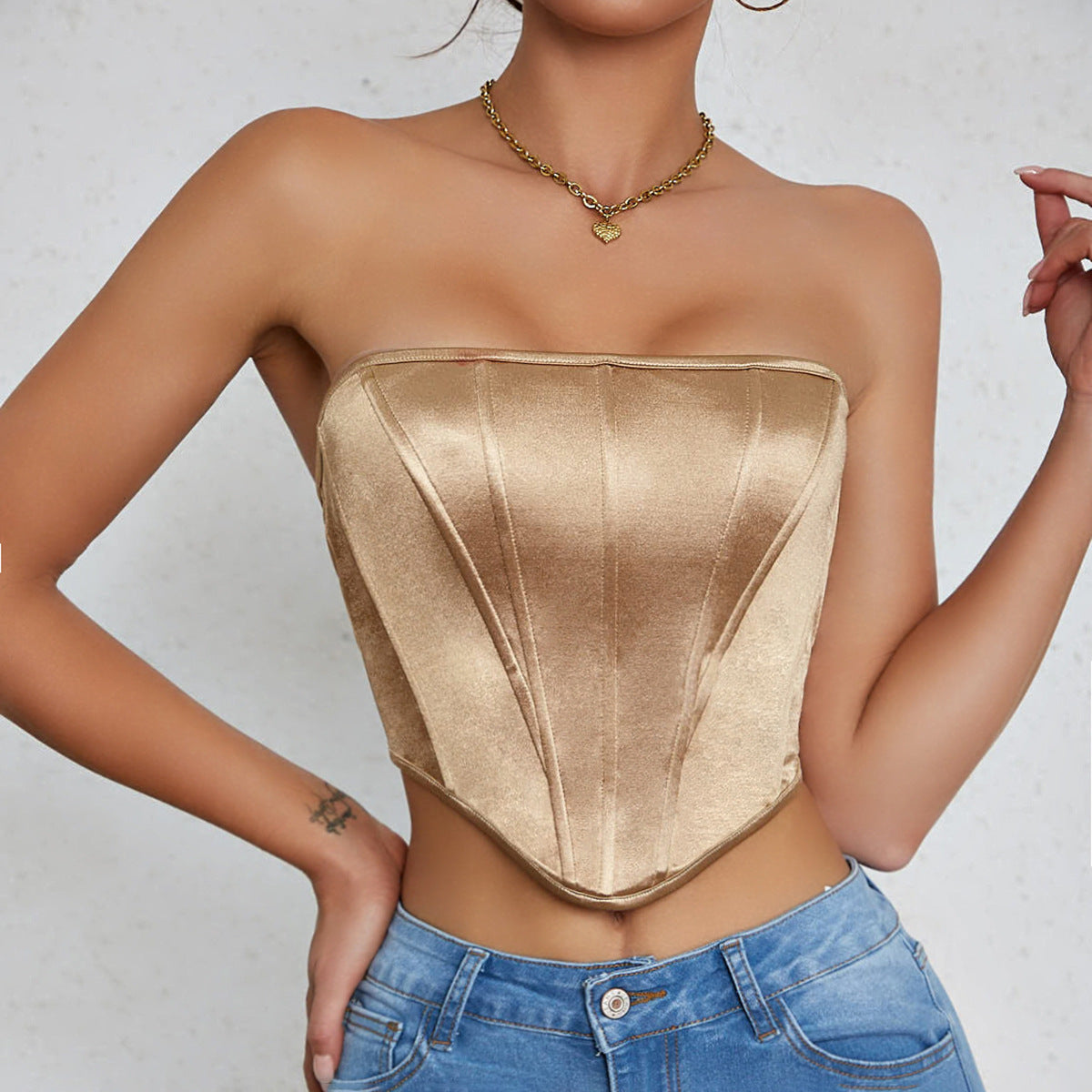 Women Party Tops Navel-Exposed Backless Underwaist