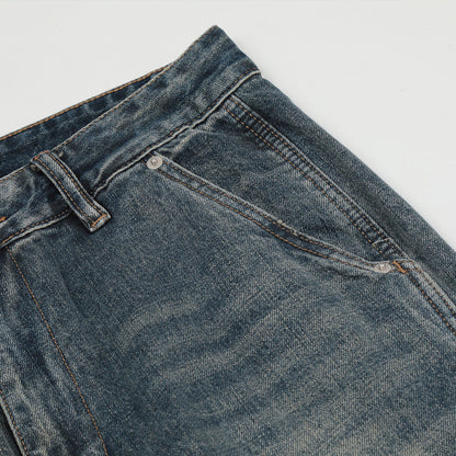 Men Jeans Splash-Ink Loose Distressed Wide Leg