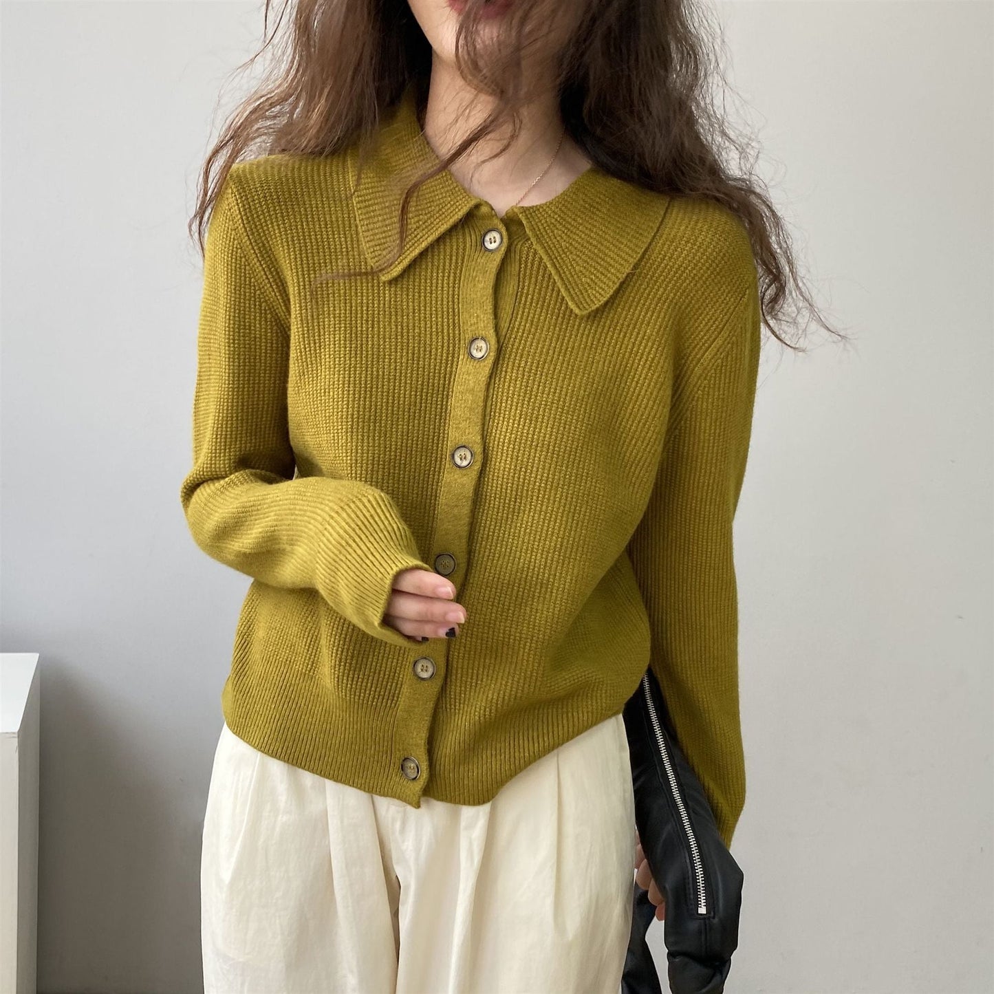 Women Cardigan Sweater Knitted Cardigan Autumn Sweater Jacket Long-Sleeved 8t8205