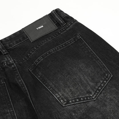 Men Jeans Bootcut Trousers Loose Distressed Wide Leg