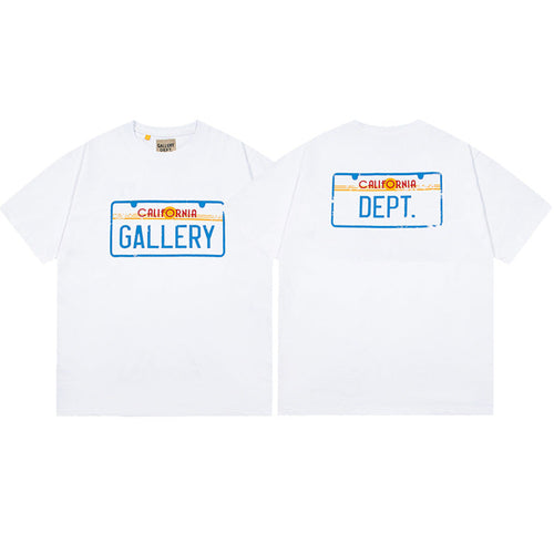 Gallery Dept T-Shirt Letter Pattern Washed Old Short Sleeve T-Shirt