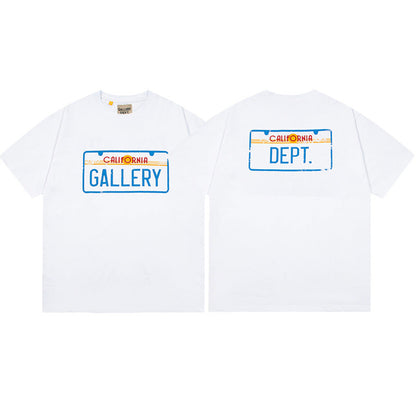 Gallery Dept T-Shirt Letter Pattern Washed Old Short Sleeve T-Shirt