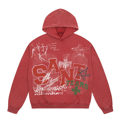 Unisex Hoodies Saint Michael Vintage Hip Hop Old Loose Hoodie
