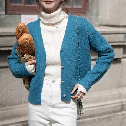 Women Knitted Cardigan Autumn Vintage Knitted Jacket