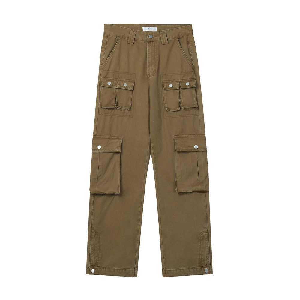 Men Jeans Multi-Pocket Workwear Slit