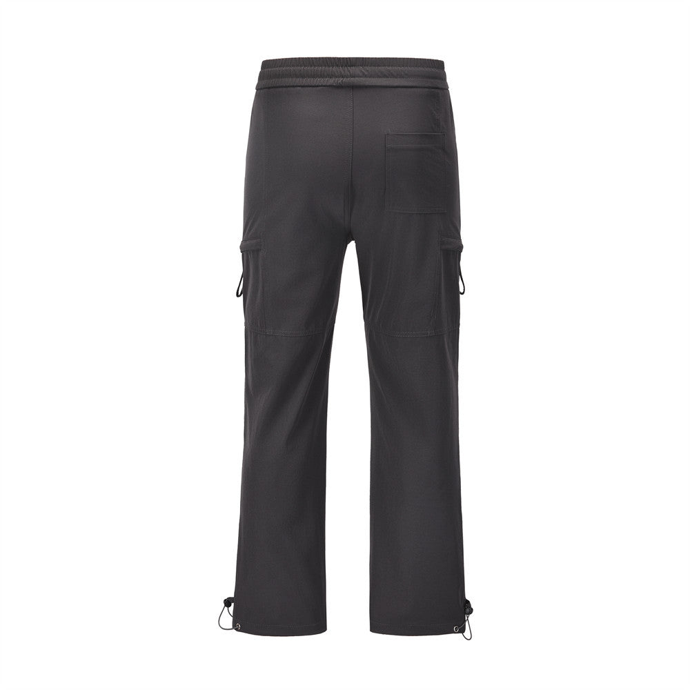 Men Sweatpants Sports Casual Pants Thin Quick-Drying Straight-Leg Trousers Baggy Pants Feet Drawstring Jogger Pants