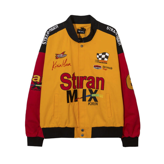 Women Jackets Vintage Racing Suit Baseball Uniform Motorcycle Jacket