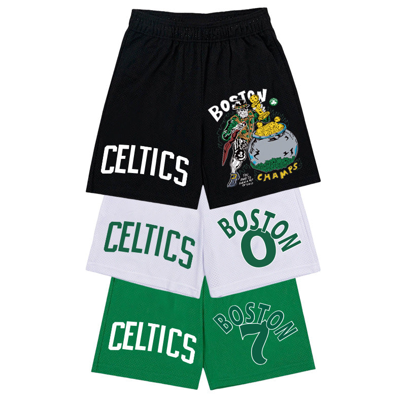 NBA Shorts NAB Celtic Sports Shorts Men's Running Loose Breathable