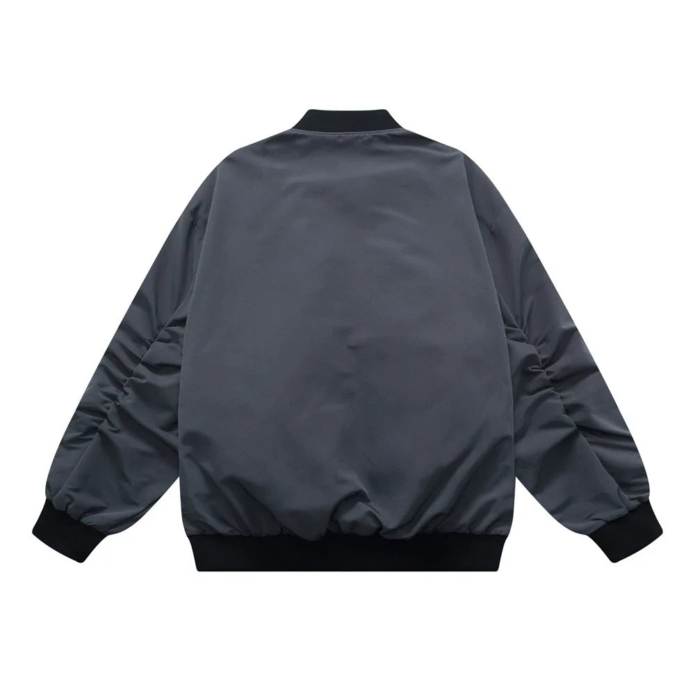 Men Jacket Coat Color Contrast Patchwork Overalls Jacket Men's Vibe Baseball Uniform
