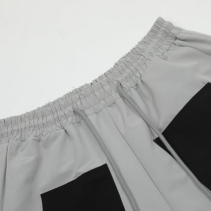 Men Shorts Patchwork Pocket Thin Casual