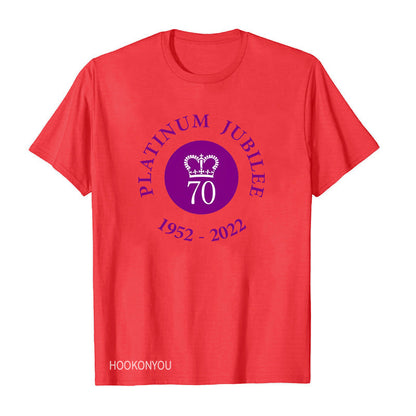 Inspired by Queen's Platinum Jubilee 2022 Elizabeth 70 Years T-Shirt Graphic Print Crew Neck