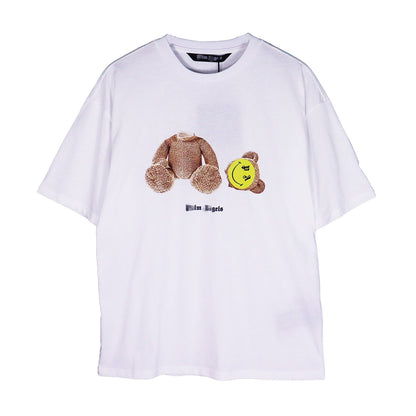 Palm Angle T Shirts Smiley Face Broken Teddy Bear Print