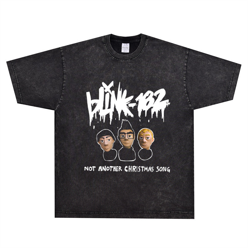 Rock Star T Shirt Blink-182 Not Another Christmas Song T-shirt Rock Band American Street Short Sleeve