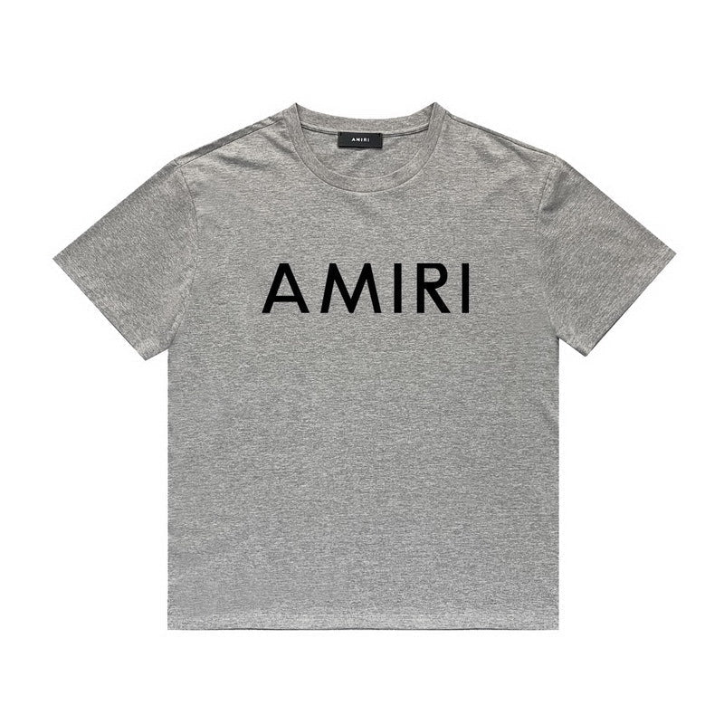 Amiri T Shirt Letter Print Casual Hip Hop round Neck Short Sleeve T-shirt