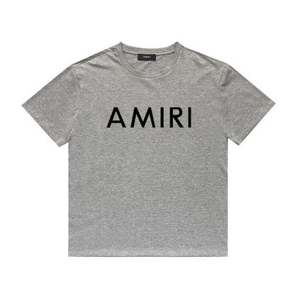 Amiri T Shirt Letter Print Casual Hip Hop round Neck Short Sleeve T-shirt