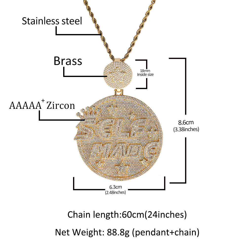 Jewelry selfmade letter pendant full diamond necklace Cannabis Word Up snowflake St. Valentine's Spectrum