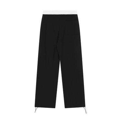 Men Sweatpants Embroidered Letter Casual Pants Men Loose Straight Wide Leg Long Sports Pants