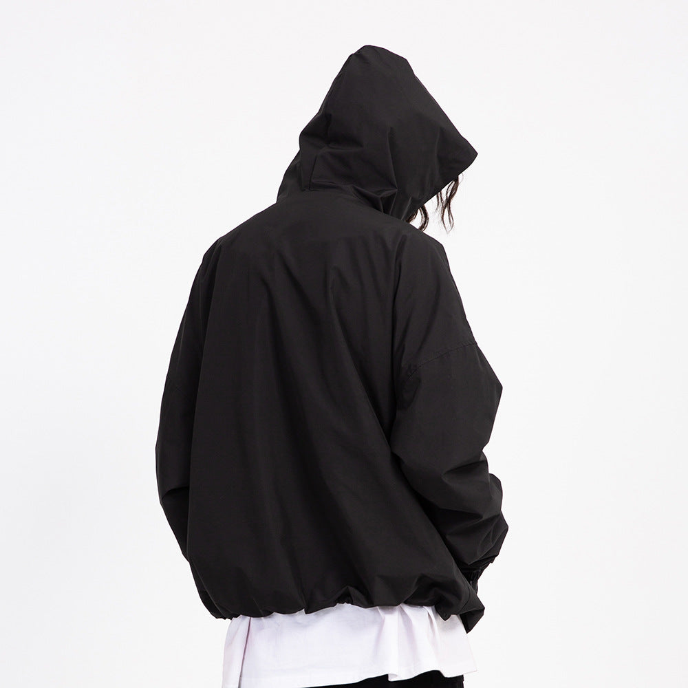 Men Jacket Coat Shell Jacket Men Outdoor Windproof Exercise Hooded Coat Loose Spring and Autumn