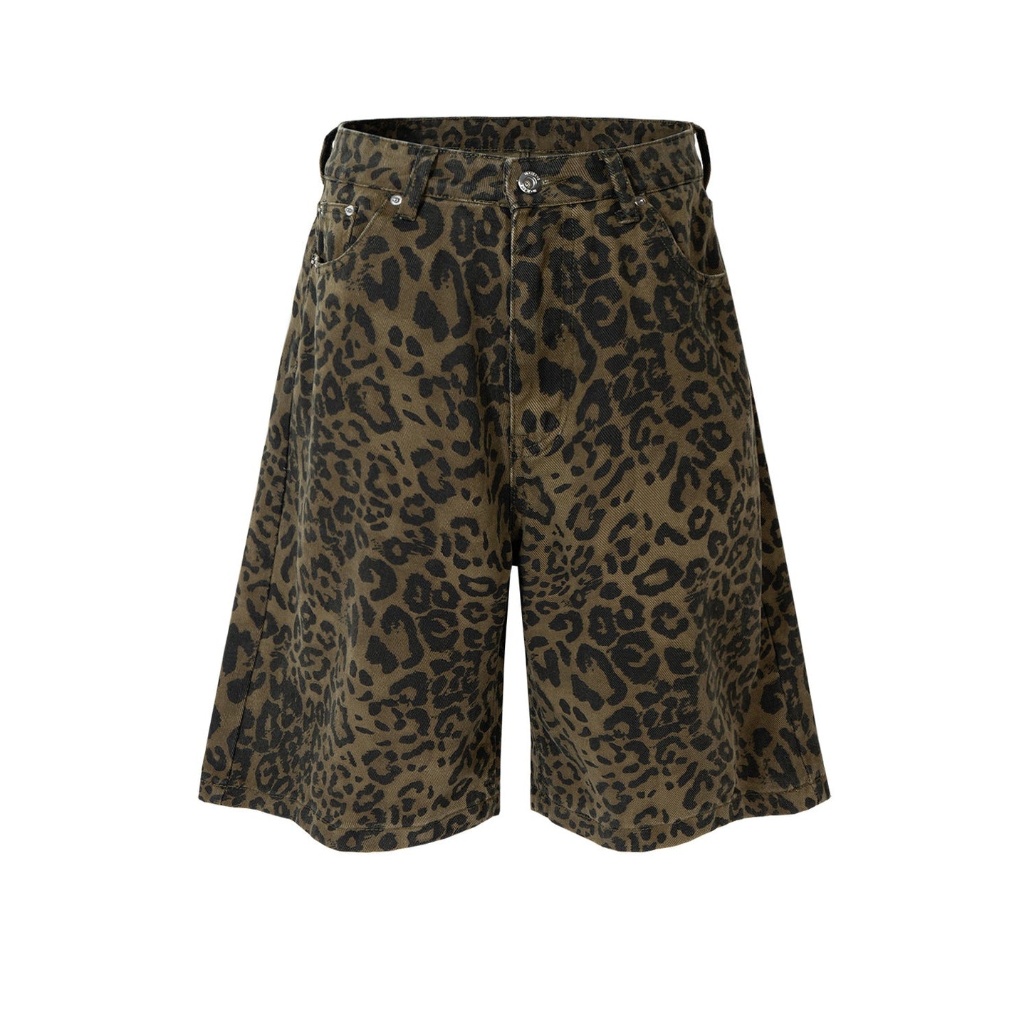 MIJKO Men Shorts Camo Leopard Casual Jeans
