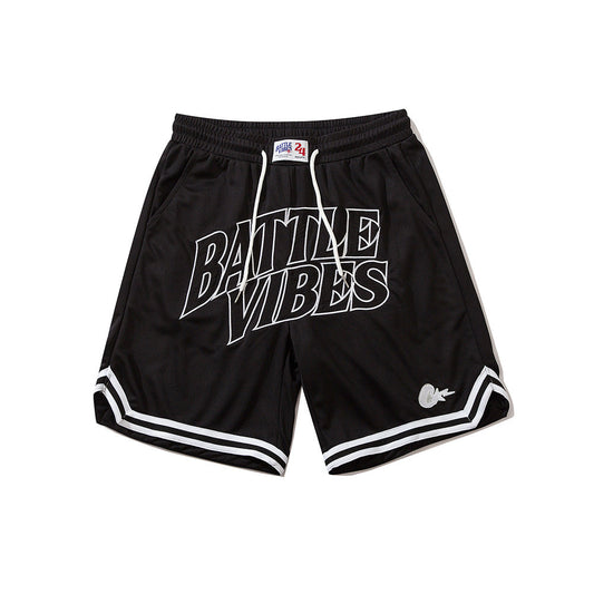 Men Shorts Embroidery Stitching Leisure Loose Sports